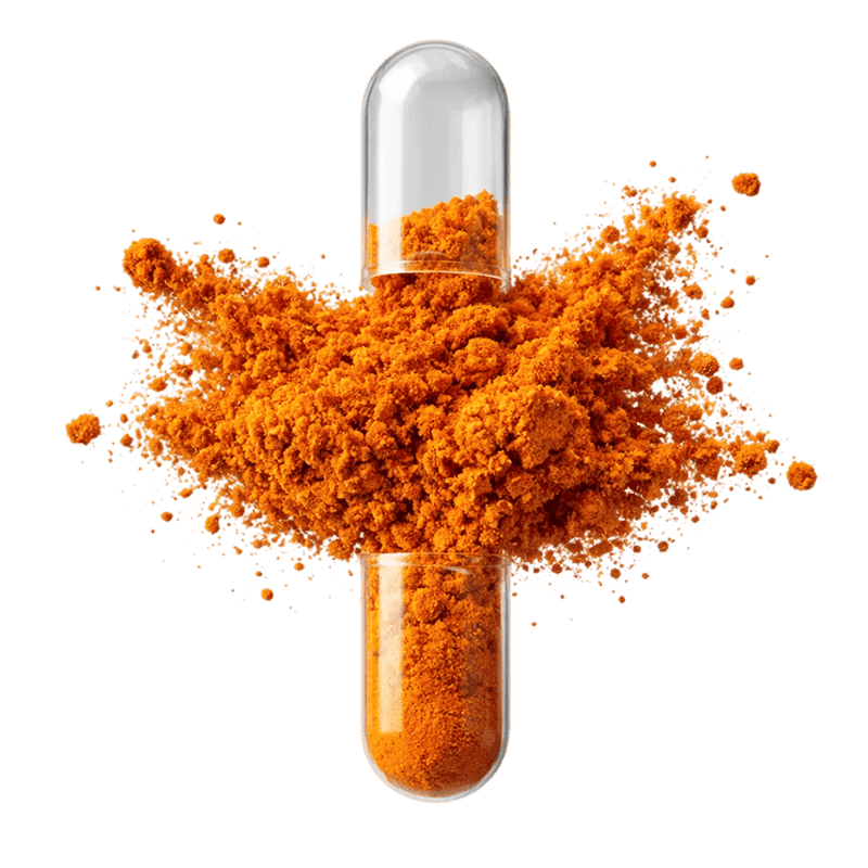 Gélule avec poudre orange